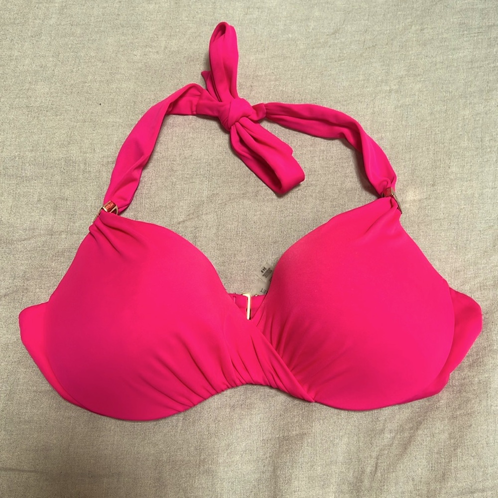 Victoria’s Secret bright pink bikini top 34B. Excellent condition